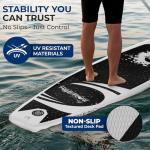SereneLife 10’6” Inflatable Stand Up Paddle Board with Premium SUP Accessories - 32” Wide Stable Design with Non-Slip EVA Deck Pad, for Youth and Adults, 275 lbs. Capacity