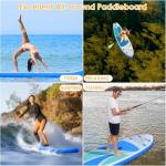 Inflatable Stand Up Paddle Board for Adult All Skill Levels- 10'4" Ultra-Light SUP Paddleboard with Durable Non-Slip Deck and Paddle Board Accessories Fins, Adjustable Paddle, Pump, Backpack, Leash