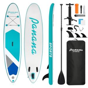 Panana Inflatable Stand Up Paddle Board, 10’8’’x31’’x6’’ SUP with Premium Paddle Board Accessories Kit, Anti-Slip EVA Deck for Adults Youth of All Skill Levels