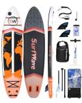 11ft Inflatable Stand Up Paddle Board SUP Complete Kit, 34" Wide 6" Thick All-Round Design for Beginners, Multi-Water Touring & Outdoor Recreation, Non-Slip Surface