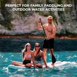 SereneLife 11’6” Inflatable SUP - Family Stand Up Paddle Board for 2 Adults and One Child - 35” Wide Stable Design with Non-Slip EVA Deck Pad, Premium SUP Accessories, 440 lbs. Capacity