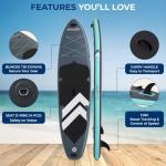 SereneLife 11’6” Inflatable SUP - Family Stand Up Paddle Board for 2 Adults and One Child - 35” Wide Stable Design with Non-Slip EVA Deck Pad, Premium SUP Accessories, 440 lbs. Capacity