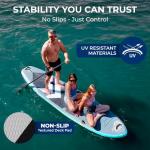 SereneLife 11’6” Inflatable SUP - Family Stand Up Paddle Board for 2 Adults and One Child - 35” Wide Stable Design with Non-Slip EVA Deck Pad, Premium SUP Accessories, 440 lbs. Capacity