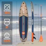 WNOVA Inflatable Paddle Boards for Adults and Youth, 11'x33 Stand Up Paddle Board with SUP Accessories, Portable Inflatable Paddleboard for All Skill Levels, Blow Up Paddle Board, Teak Zephyr