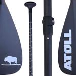 Atoll ISUP Carbon Fiber Paddle Board Paddle, 100 Percent, 3 Piece Adjustable Sup Board Travel Paddle with Carbon Fiber Blade