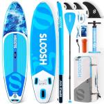 SLOOSH Inflatable Stand Up Paddle Board, 10'6" Paddle Boards with Premium Accessories, Non-Slip EVA Deck, Ultra-Light Carry Bag, Ripple SUP for Youth & Adults of All Skill Levels, Coastal Splash