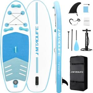 Kids Inflatable Stand Up Paddle Board, Kid Paddle Board with SUP Accessories, Anti-Slip EVA Deck, 7’6’’Child SUP for Kids & Youth