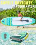 HEYBOARD Inflatable Stand Up Paddle Board 10'6"×32"×6" Standup Paddleboard with Premium SUP Accessories & Backpack, Non-Slip Deck, Waterproof Bag, Leash, Paddle, Hand Pump, Mint Green