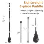 THURSO SURF Full Carbon Fiber SUP Paddle Board Paddle 3 Piece Adjustable Kayak Paddle Convertible Lightweight Floating Oar Pro Performance