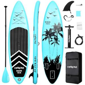 SUP Inflatable Stand Up Paddle Board 10'6" Ultra-Light Thick Paddleboard for All Skill Levels ISUP Paddle Board with Accessories, 10/6 Inflatable Paddle Boards for Adults & Youth