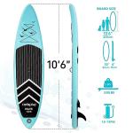 SUP Inflatable Stand Up Paddle Board 10'6" Ultra-Light Thick Paddleboard for All Skill Levels ISUP Paddle Board with Accessories, 10/6 Inflatable Paddle Boards for Adults & Youth