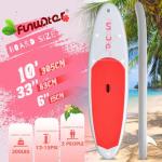 FunWater SUP Inflatable Stand Up Paddle Board Ultra-Light Inflatable Paddleboard with SUP Accessories, Fin, Adjustable Paddle, Pump, Backpack, Leash