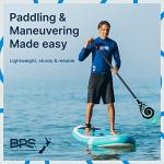 BPS Carbon and Fiberglass Shaft Paddles Koru and Classic Padddles 2-Piece (Carbon Fiber Shaft - Koru Ocean, 2-Piece SUP Paddle)