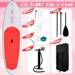 FunWater SUP Inflatable Stand Up Paddle Board Ultra-Light Inflatable Paddleboard with SUP Accessories, Fin, Adjustable Paddle, Pump, Backpack, Leash