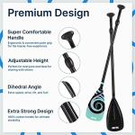 BPS Carbon and Fiberglass Shaft Paddles Koru and Classic Padddles 2-Piece (Carbon Fiber Shaft - Koru Ocean, 2-Piece SUP Paddle)