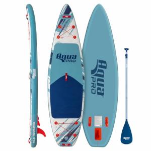 Aqua PRO Halcyon Touring 10' 6" Inflatable Stand-Up Paddleboard iSUP, Sleek Stable Design with Non-Slip EVA Deck, Includes Paddle, Ankle Leash, Pump and Carry/Storage Bag