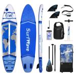 11ft Inflatable Stand Up Paddle Board SUP Complete Set, 34" Wide 6" Thick All-Round Design for Beginners, Multi-Water Touring & Outdoor Water Sports, Non-Slip Deck