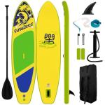 FunWater SUP Inflatable Stand Up Paddle Board Ultra-Light Inflatable Paddleboard with Accessories, Fin, Adjustable Paddle, Pump, Backpack, Leash