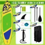 FunWater SUP Inflatable Stand Up Paddle Board Ultra-Light Inflatable Paddleboard with Accessories, Fin, Adjustable Paddle, Pump, Backpack, Leash