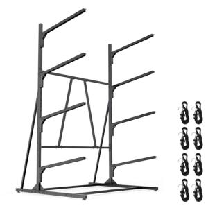 ZSLTLDU Kayak Racks for Outdoor Storage, Kayak Storage Rack, 4 Tier Adjustable Freestanding Kayak Rack Holder for Paddleboard Surfboard SUP