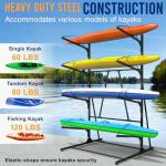ZSLTLDU Kayak Racks for Outdoor Storage, Kayak Storage Rack, 4 Tier Adjustable Freestanding Kayak Rack Holder for Paddleboard Surfboard SUP