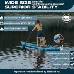 Atoll Inflatable Stand Up Paddle Board | Extra Wide SUP for Adults, Fishing, Touring & All-Around Adventure | Stable Paddle Board with Accessories (Aqua Blue, 12.6 Feet)