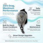 Blue Planet Zero Drag Retracting Reel Leash for Wing, SUP, & Downwind Foiling | Tangle-Free, Easy Maintenance Foil Retractable Reel Leash (Leash only)