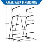 ZSLTLDU Kayak Racks for Outdoor Storage, Kayak Storage Rack, 4 Tier Adjustable Freestanding Kayak Rack Holder for Paddleboard Surfboard SUP