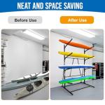 ZSLTLDU Kayak Racks for Outdoor Storage, Kayak Storage Rack, 4 Tier Adjustable Freestanding Kayak Rack Holder for Paddleboard Surfboard SUP