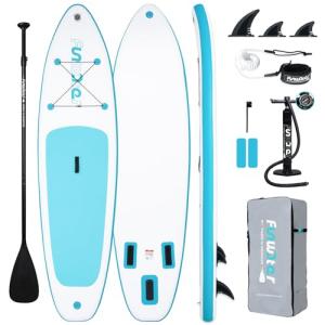 FunWater SUP Inflatable Stand Up Paddle Board 10'6×33"×6" Ultra-Light Inflatable Paddleboard with ISUP Accessories,Fins,Adjustable Paddle, Pump,Backpack, Leash
