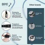 BPS 'Storm' 7.2mm Surfboard Leash - 7 ft Premium Strong Leg Rope - Stainless Steel Swivels Triple Rail Saver - SUP Paddle Boarding Surfboarding Straight Leashes - with Hidden Key Pocket (Koru Black)