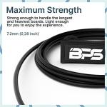 BPS 'Storm' 7.2mm Surfboard Leash - 7 ft Premium Strong Leg Rope - Stainless Steel Swivels Triple Rail Saver - SUP Paddle Boarding Surfboarding Straight Leashes - with Hidden Key Pocket (Koru Black)