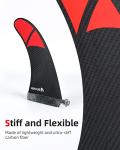 Abahub 9'' SUP Single Center Fin with 1 Cross Screw, Carbon Fiber 9 inch SUP Replacement Fins for Surfboard, Stand-up Paddle Board, Longboard, Carbon Fiber