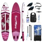 11ft Inflatable Stand Up Paddle Board SUP with Accessories, 34" Wide 6" Thick All-Round Design for Beginners, Multi-Water Touring & Beach Outdoor Sports, Non-Slip Deck