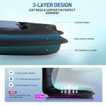 Kayak Seat with Back Support Universal, Folding Paddle Board Seat for Inflatable Kayak, Canoe, SUP, Fishing Boat | Detachable Storage Bag & 4 Quick-Release Adjustable Straps (Thickened Cushion)