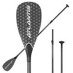 AQUBONA SUP Paddle- 3 Pieces 100% Carbon Fiber Adjustable Stand Up Paddle Board Paddle, Portable Durable Floating Paddle Board. (F) (Black)