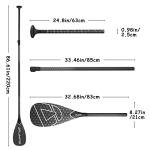 AQUBONA SUP Paddle- 3 Pieces 100% Carbon Fiber Adjustable Stand Up Paddle Board Paddle, Portable Durable Floating Paddle Board. (F) (Black)