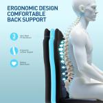 Kayak Seat with Back Support Universal, Folding Paddle Board Seat for Inflatable Kayak, Canoe, SUP, Fishing Boat | Detachable Storage Bag & 4 Quick-Release Adjustable Straps (Thickened Cushion)