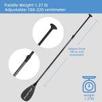 AQUBONA SUP Paddle- 3 Pieces 100% Carbon Fiber Adjustable Stand Up Paddle Board Paddle, Portable Durable Floating Paddle Board. (F) (Black)