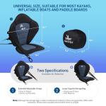Kayak Seat with Back Support Universal, Folding Paddle Board Seat for Inflatable Kayak, Canoe, SUP, Fishing Boat | Detachable Storage Bag & 4 Quick-Release Adjustable Straps (Thickened Cushion)