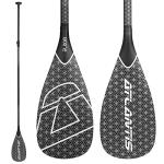 AQUBONA SUP Paddle- 3 Pieces 100% Carbon Fiber Adjustable Stand Up Paddle Board Paddle, Portable Durable Floating Paddle Board. (F) (Black)