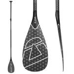 AQUBONA SUP Paddle- 3 Pieces 100% Carbon Fiber Adjustable Stand Up Paddle Board Paddle, Portable Durable Floating Paddle Board. (F) (Black)