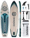 Hiwave Inflatable Stand Up Paddle Board 11’*34”*6” Sup Board,420lbs Capicity, Pet Friendly Paddle Board for Ocean&Lake, w/3pcs Adjustable Paddle