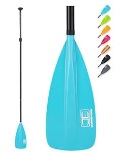 OCEANBROAD SUP Paddle - Adjustable Stand-Up Paddle for Paddleboard Kayak, Adjustable Aluminum Alloy Shaft 68" - 84", 3-Piece, Blue