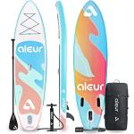 aleur 2020 Explorer Inflatable Stand Up Paddle Board Package W Premium SUP Accessories & Backpack, Non-Slip Deck, Leash, Paddle and Hand Pump | Elegant, Fun, Portable,Versatile (Pastel)