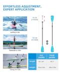 OCEANBROAD SUP Paddle - Adjustable Stand-Up Paddle for Paddleboard Kayak, Adjustable Aluminum Alloy Shaft 68" - 84", 3-Piece, Blue