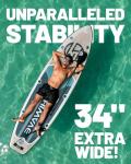 Hiwave Inflatable Stand Up Paddle Board 11’*34”*6” Sup Board,420lbs Capicity, Pet Friendly Paddle Board for Ocean&Lake, w/3pcs Adjustable Paddle