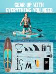 11' Inflatable Stand Up Paddle Board – Extra Wide SUP Paddleboard for Adults, Premium Inflatable Board with Paddle, Pump, Fins, Backpack, Leash & Waterproof Bags (deep Forest)