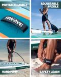 Hiwave Inflatable Stand Up Paddle Board 11’*34”*6” Sup Board,420lbs Capicity, Pet Friendly Paddle Board for Ocean&Lake, w/3pcs Adjustable Paddle