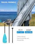 OCEANBROAD SUP Paddle - Adjustable Stand-Up Paddle for Paddleboard Kayak, Adjustable Aluminum Alloy Shaft 68" - 84", 3-Piece, Blue